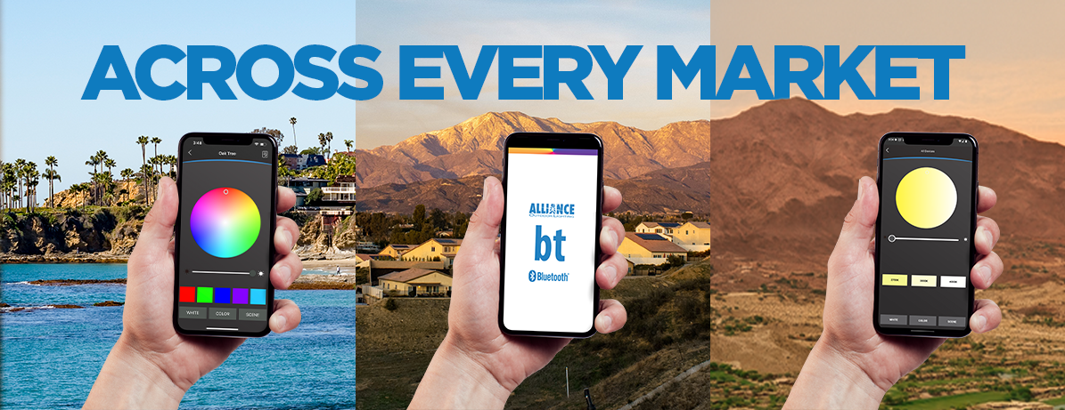 Visual illustration of a strong Bluetooth® Mesh network using Alliance bt Range Extenders