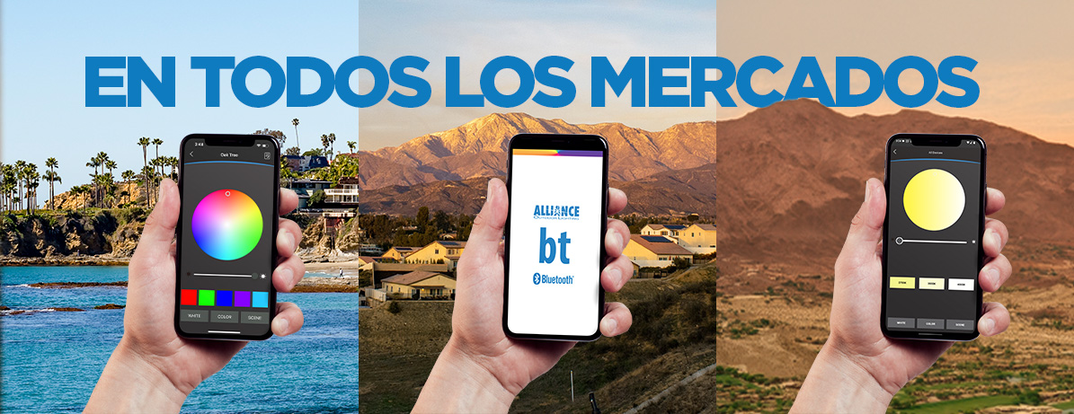 Ilustración visual de una sólida red Bluetooth® Mesh con extensores de rango bt de Alliance